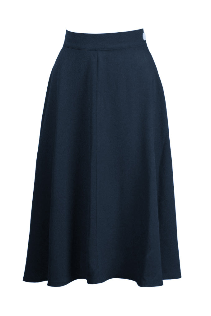 Pretty Retro Classic Swing Skirt Navy Blå - Sophies.dk #farve_navy