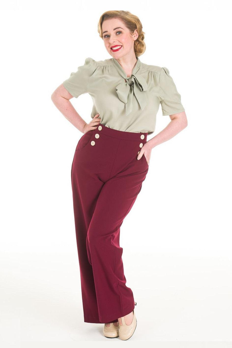 Pretty Retro Sailor Slacks - Wine-Pretty Retro-Sophies.dk