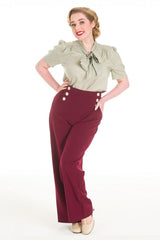 Pretty Retro Sailor Slacks - Wine-Pretty Retro-Sophies.dk