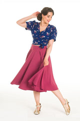 Pretty Retro Circle Skirt - Dark Rose-Pretty Retro-Sophies.dk