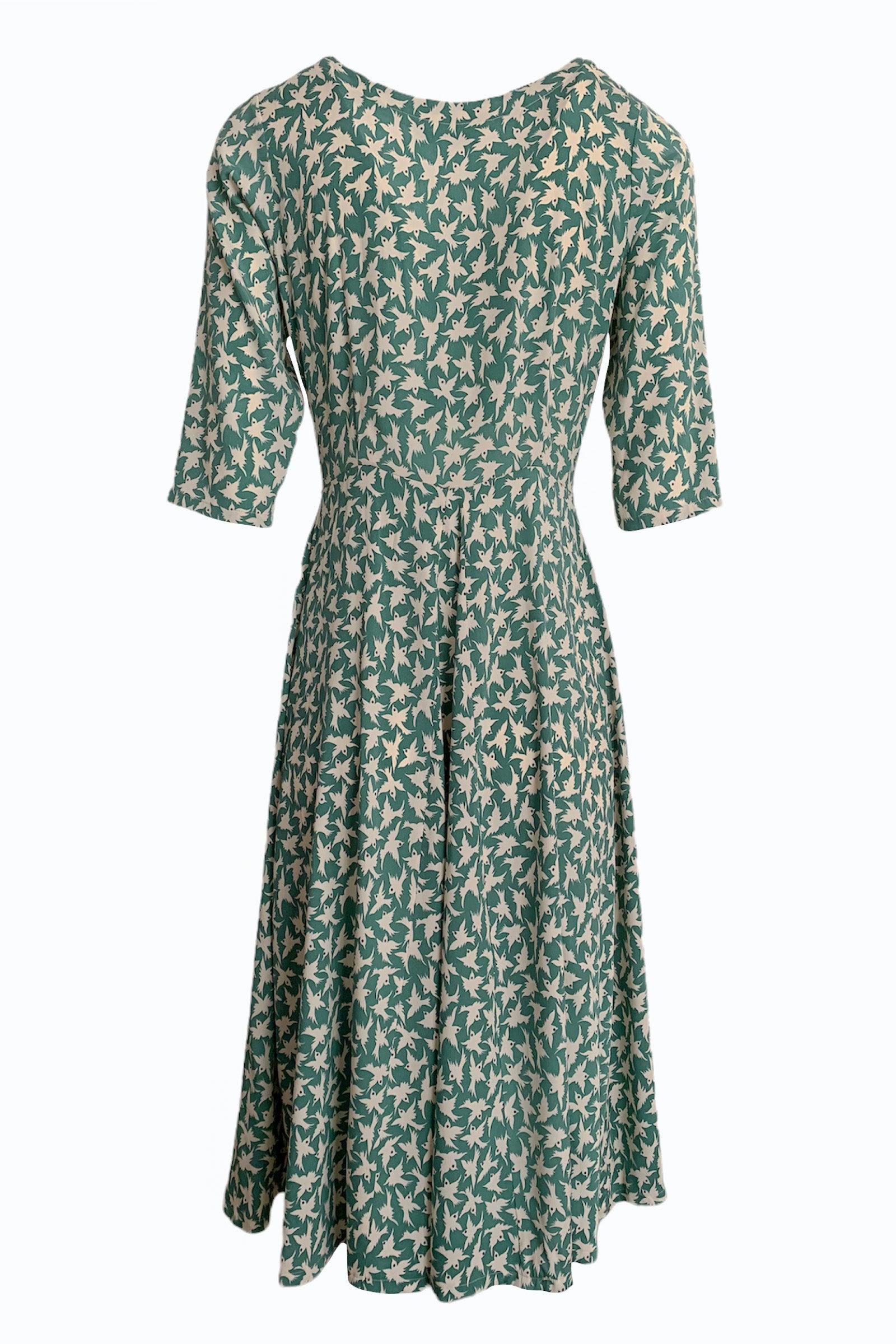 Tone Barker Jane Dress Green Bird-Tone Barker-Sophies.dk