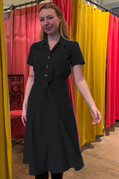 Pretty Retro Shirt Dress - Black-Pretty Retro-Sophies.dk