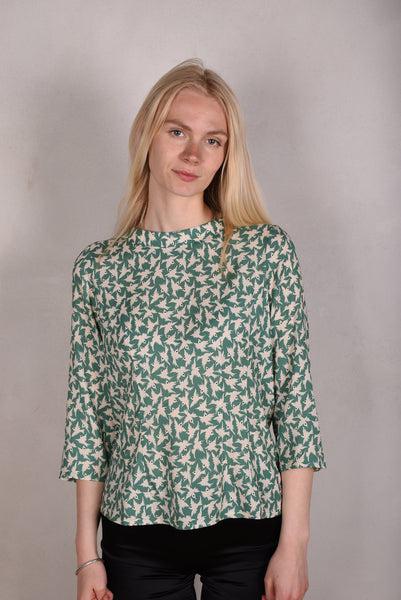 Tone Barker Audrey Top Green Bird-Tone Barker-Sophies.dk