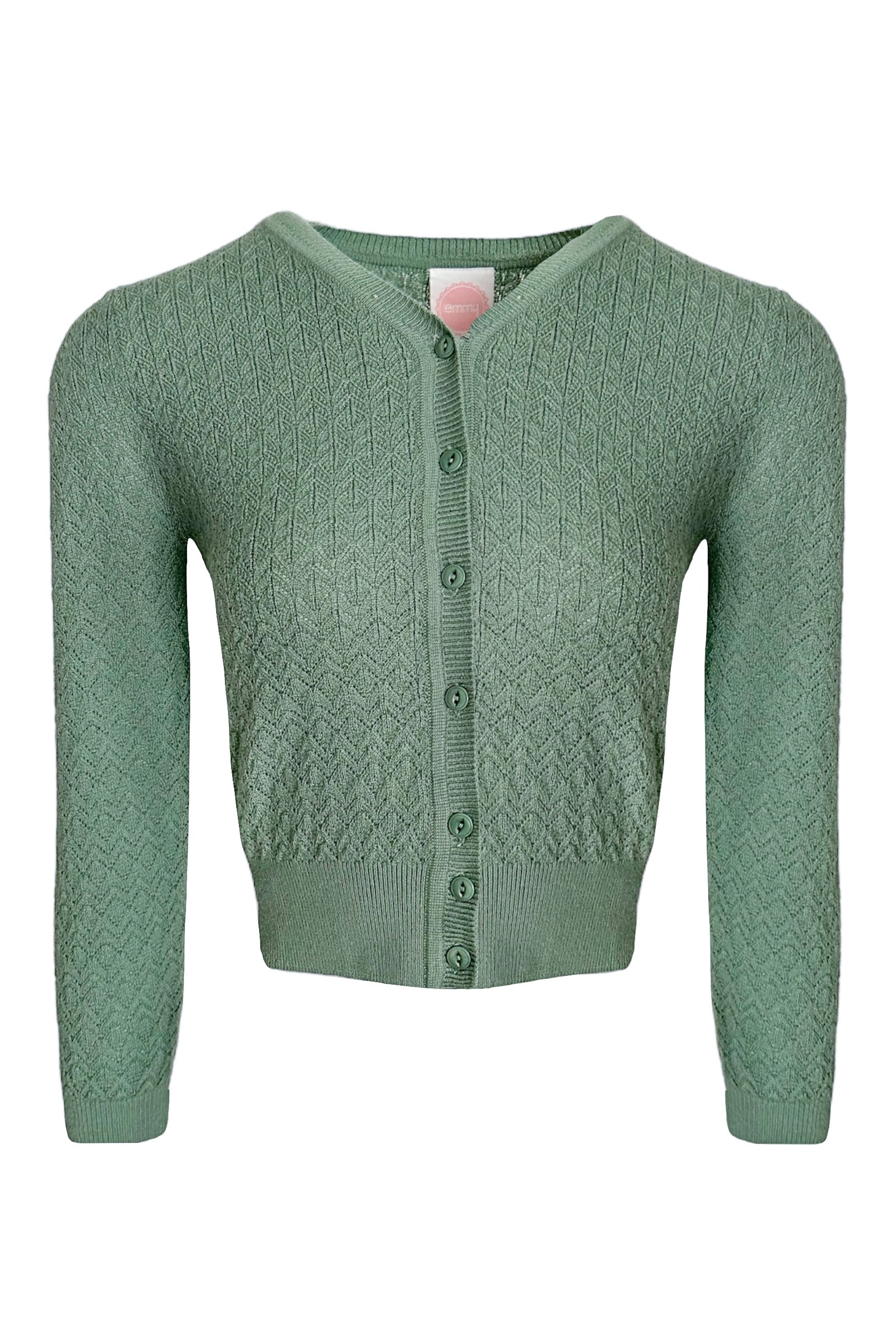 Emmy Design The Delightful Daytime Cardigan Sage Green Grøn - Sophies.dk #farve_sage-green