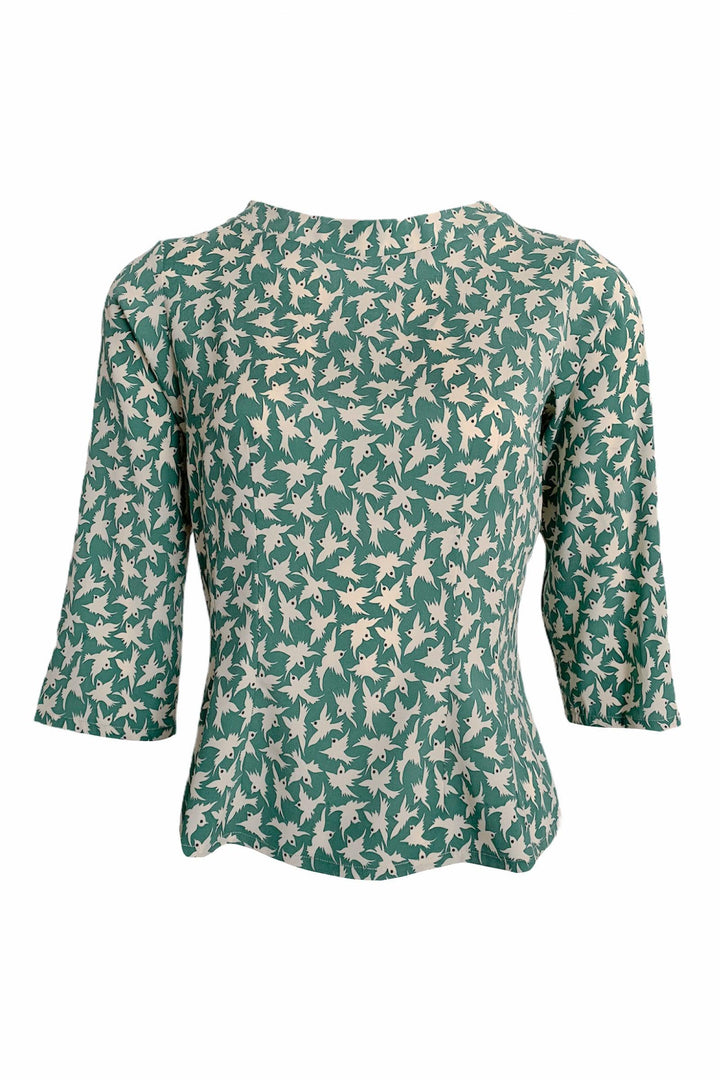 Tone Barker Audrey Top Green Bird-Tone Barker-Sophies.dk