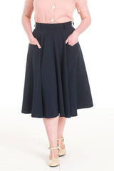 Pretty Retro Circle Skirt - Navy-Pretty Retro-Sophies.dk