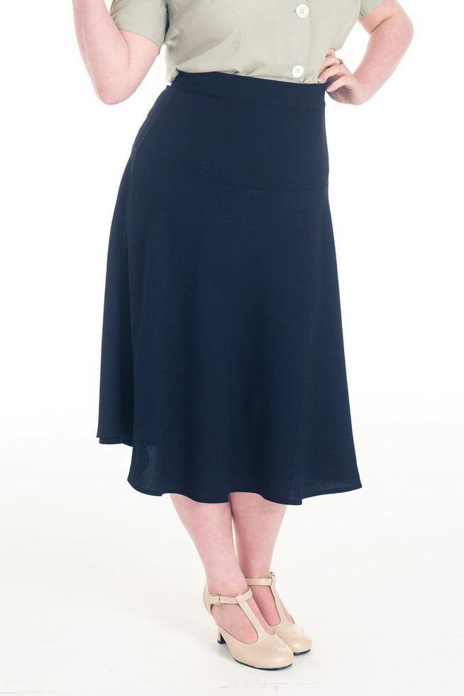 Pretty Retro Swing Skirt - Navy-Pretty Retro-Sophies.dk