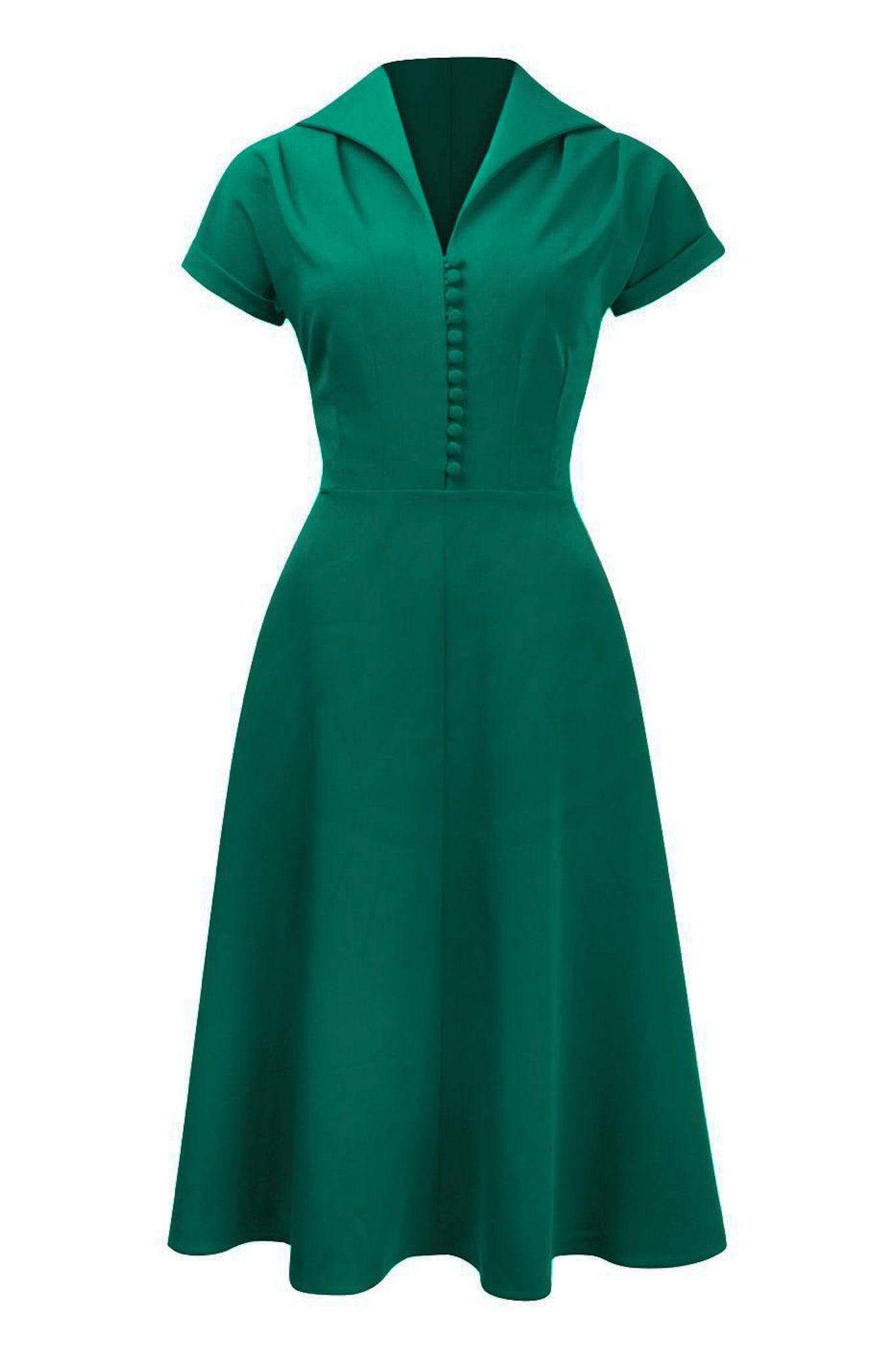 Pretty Retro Hostess Dress - Green-Pretty Retro-Sophies.dk