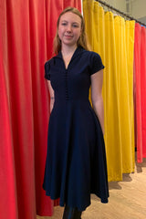 Pretty Retro Hostess Day Dress - Navy-Pretty Retro-Sophies.dk