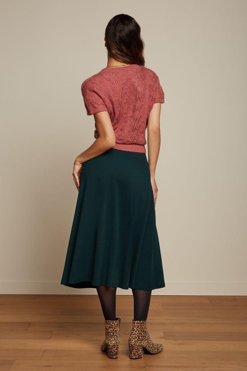 King Louie Juno Skirt Milano Crepe - Sycamore Green-Sophies.dk #farve_sycamore-green