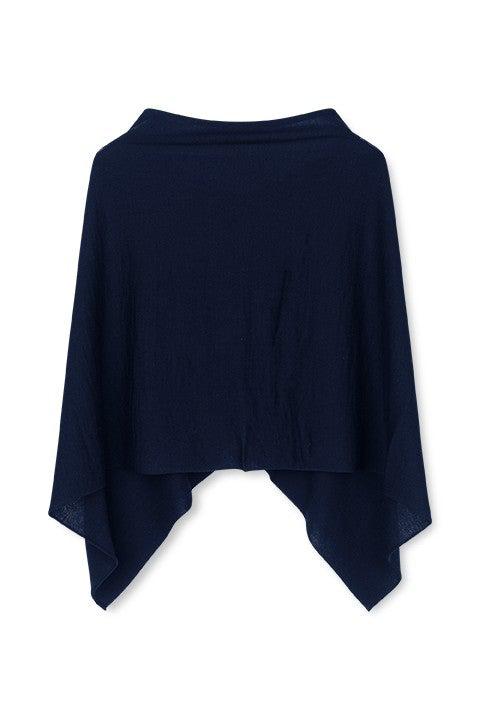 Sibin Linnebjerg Paris Poncho Navy Mørkeblå - Sophies.dk #farve_navy