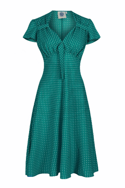 Pretty Retro 40s Tea Dress - Emerald-Pretty Retro-Sophies.dk
