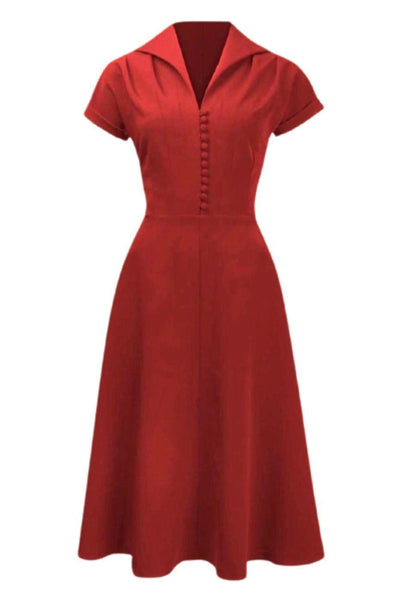 Pretty Retro Hostess Dress - Red-Pretty Retro-Sophies.dk