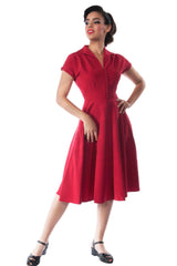 Pretty Retro Hostess Dress - Red-Pretty Retro-Sophies.dk