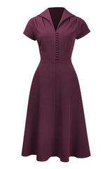 Pretty Retro Hostess Day Dress - Wine-Pretty Retro-Sophies.dk
