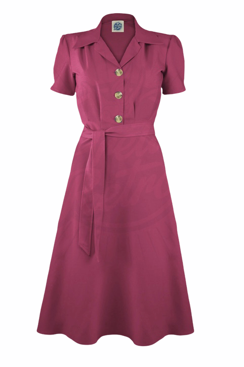 Pretty Retro Shirt Dress - Dark Rose-Pretty Retro-Sophies.dk