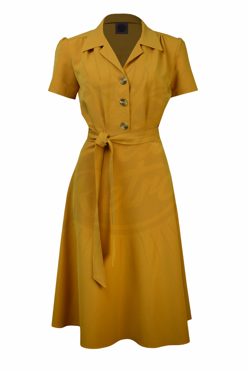 Pretty Retro Shirt Dress - Mustard-Pretty Retro-Sophies.dk