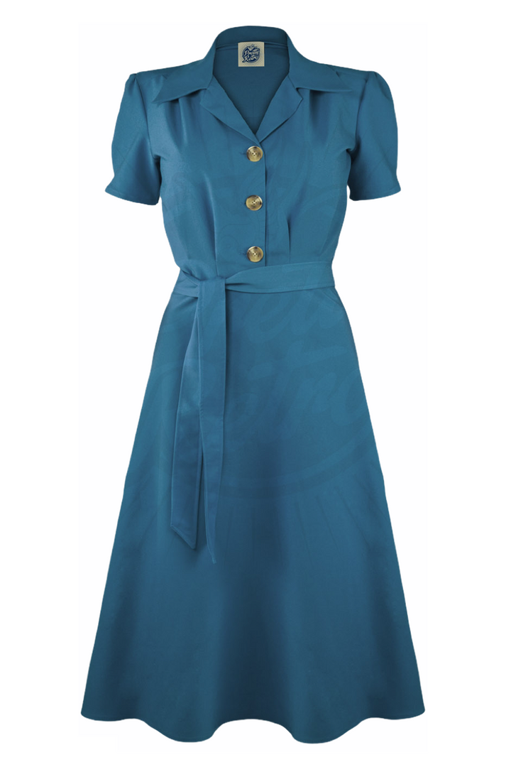 Pretty Retro Shirt Dress - Petrol-Pretty Retro-Sophies.dk