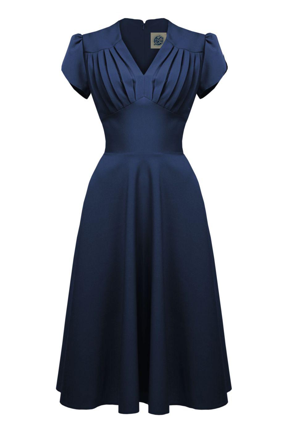 Pretty Retro Swing Dress #farve_navy