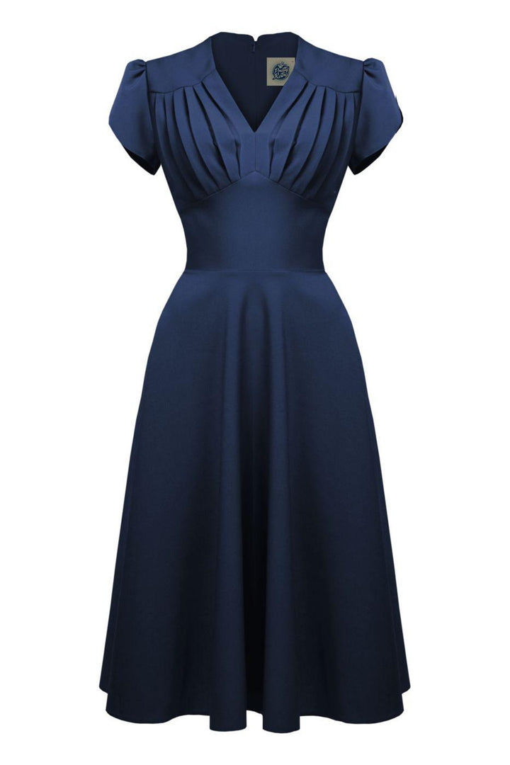 Pretty Retro Swing Dress #farve_navy