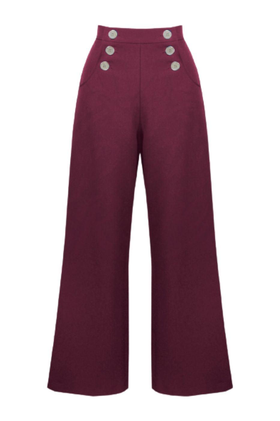 Pretty Retro Sailor Slacks - Wine-Pretty Retro-Sophies.dk