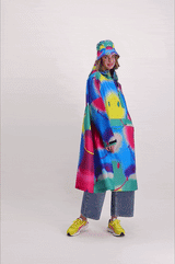 Rainkiss x Smiley Rain Poncho - Rainbow Art