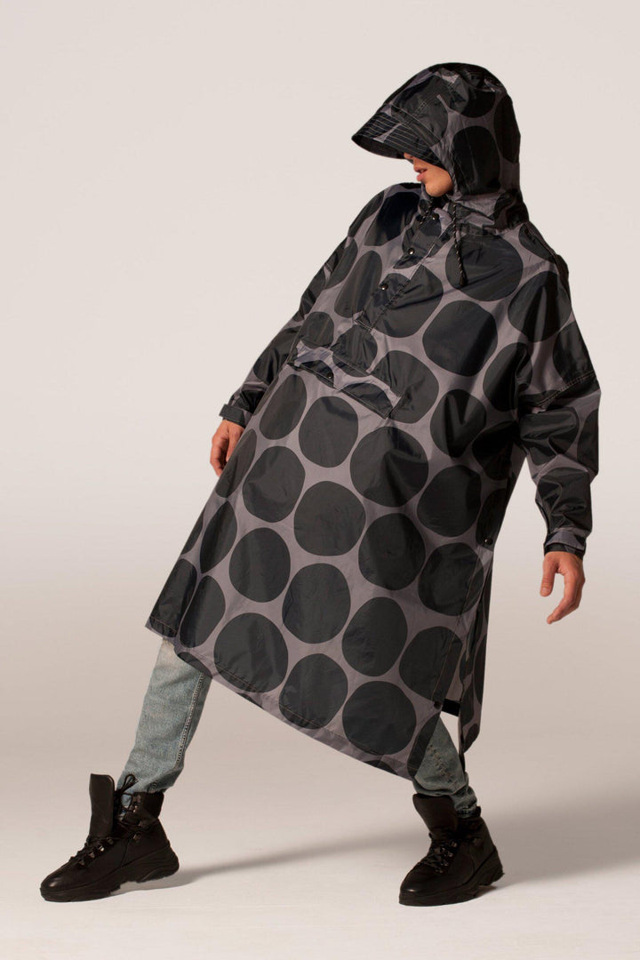 Rainkiss Rain Poncho - Black Polka-Rainkiss-Sophies.dk