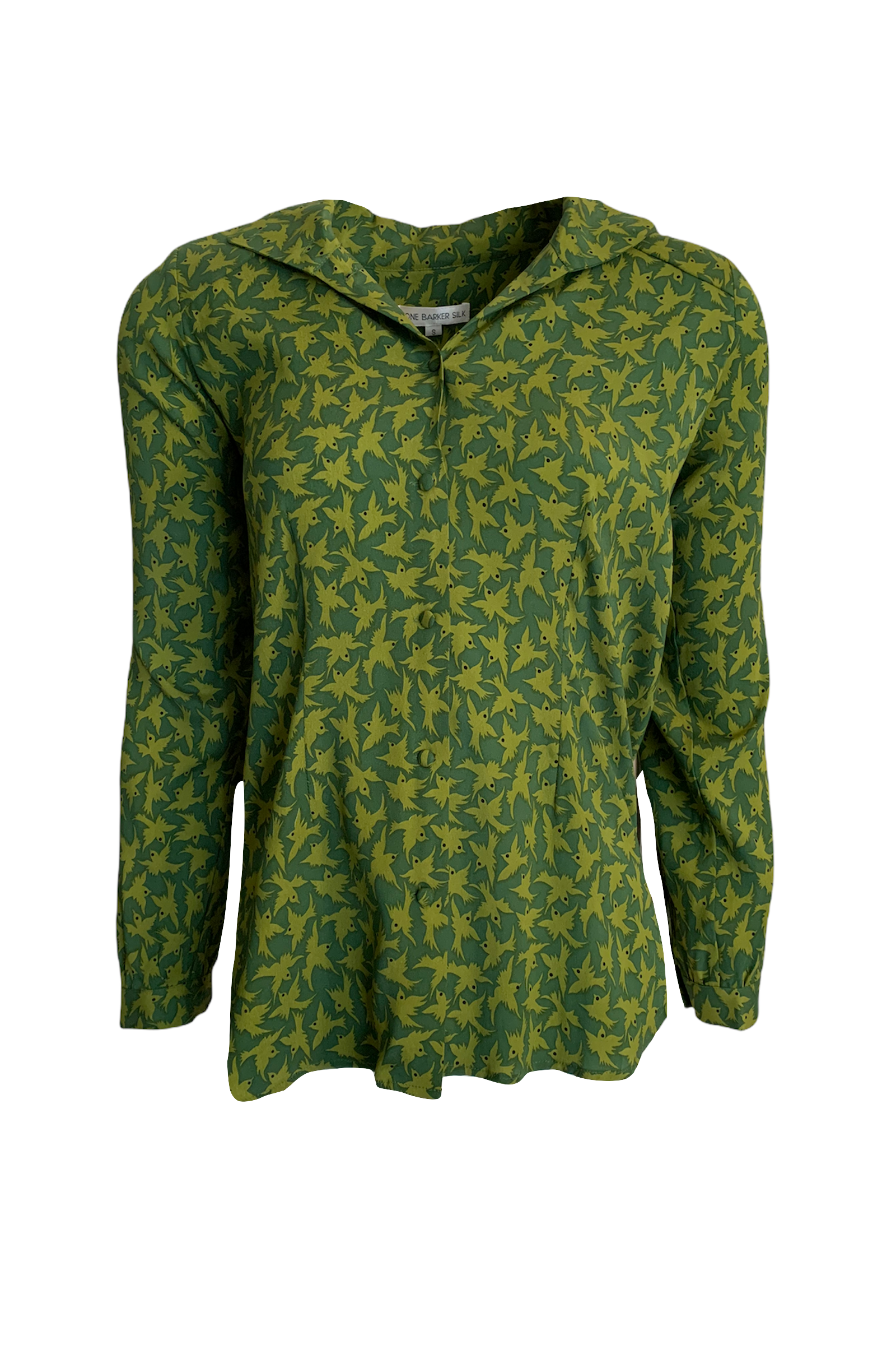 Tone Barker Alexa Shirt Bird Green-Tone Barker-Sophies.dk
