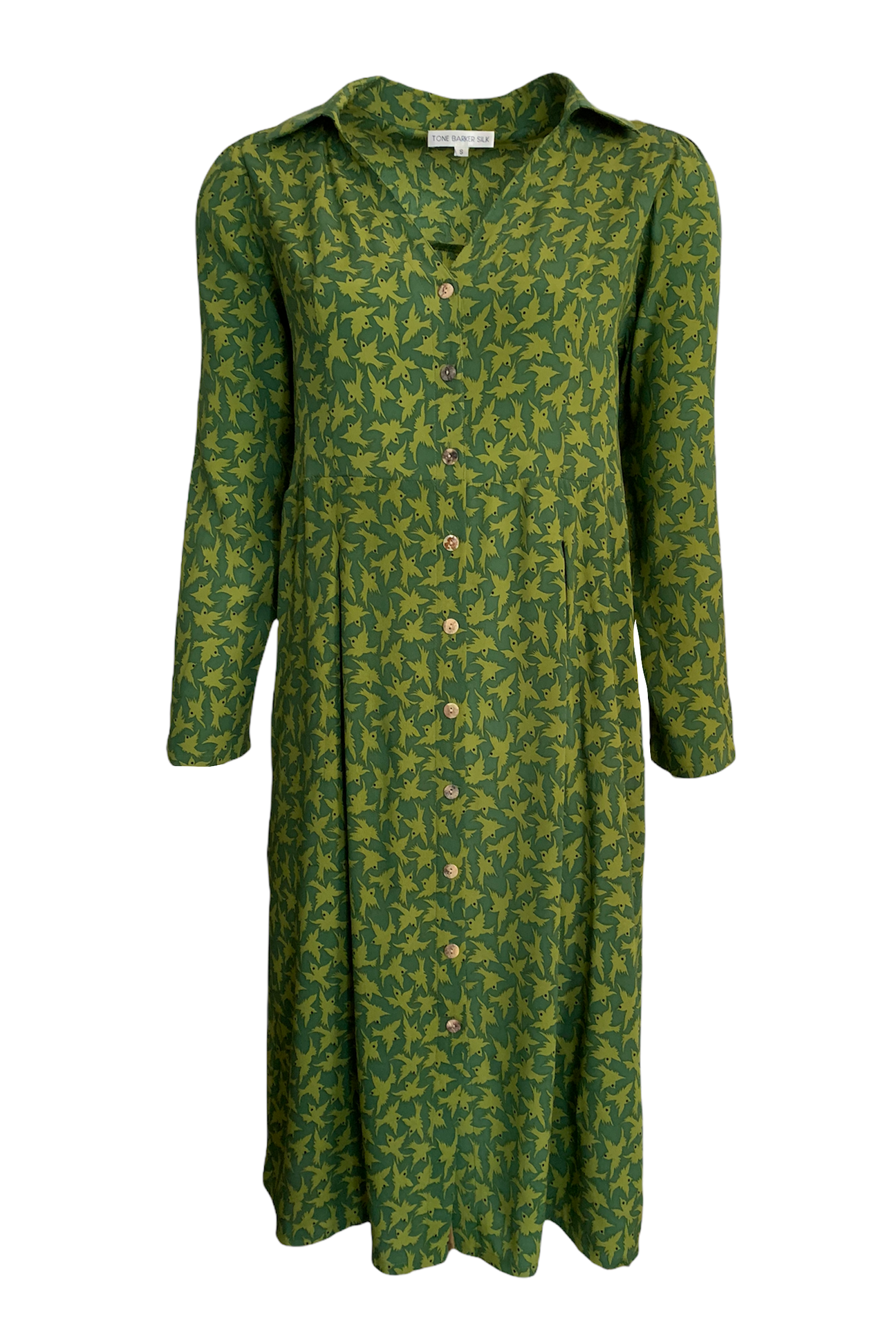 Tone Barker Hen-stretch Dress Bird Green-Tone Barker-Sophies.dk