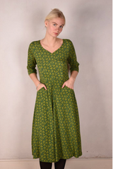 Tone Barker Jane Dress Bird Green-Tone Barker-Sophies.dk