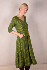 Tone Barker Jane Dress Bird Green-Tone Barker-Sophies.dk