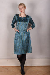 Tone Barker Marinova Kjole Green Stripe-Tone Barker-Sophies.dk