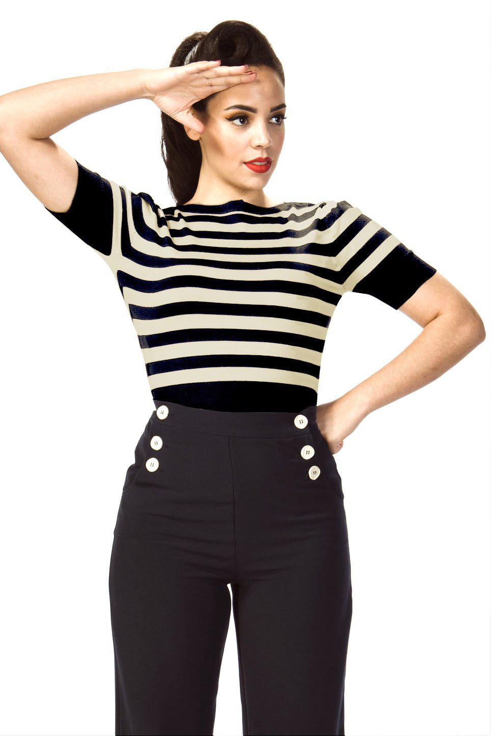 Pretty Retro Bateau Sweater - Black Stripe-Pretty Retro-Sophies.dk